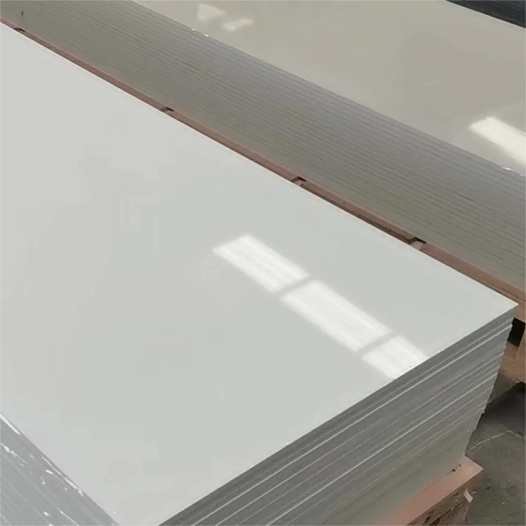 White ESHINE acrylic solid surface sheets with a smooth finish